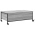 Mesa de centro con ruedas madera ingeniería gris 91x55x34