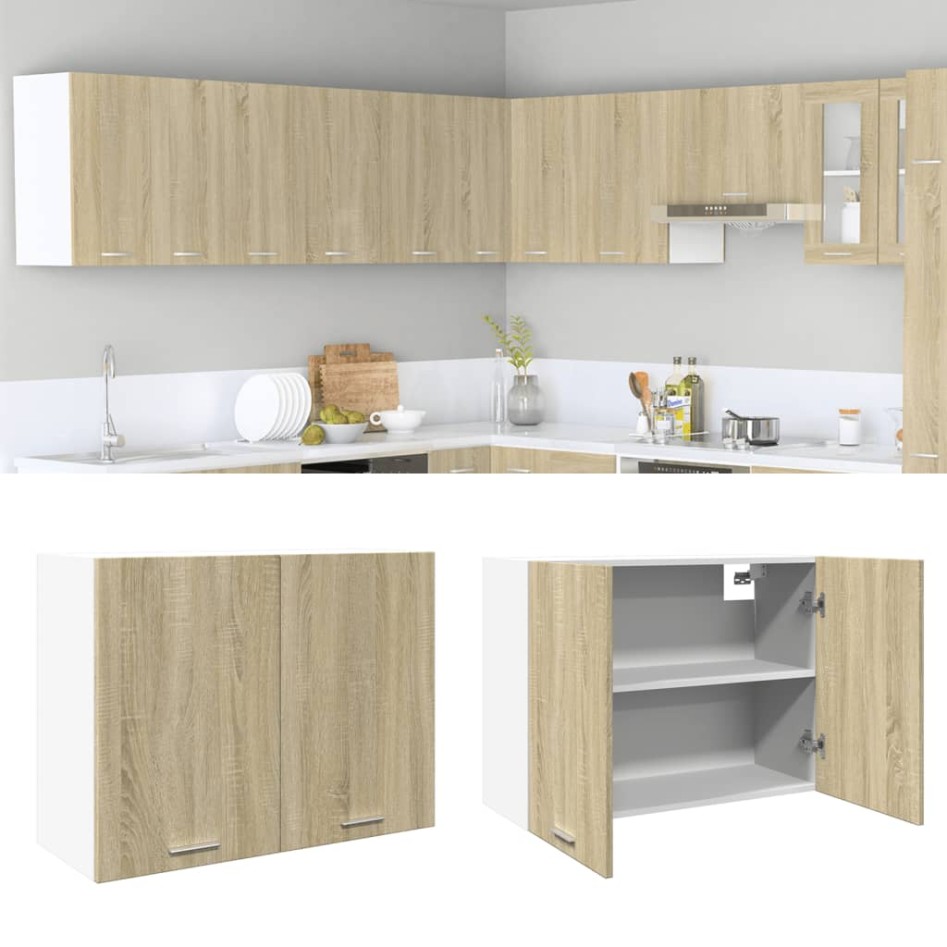 Armario colgante cocina contrachapada color roble 80x31x60