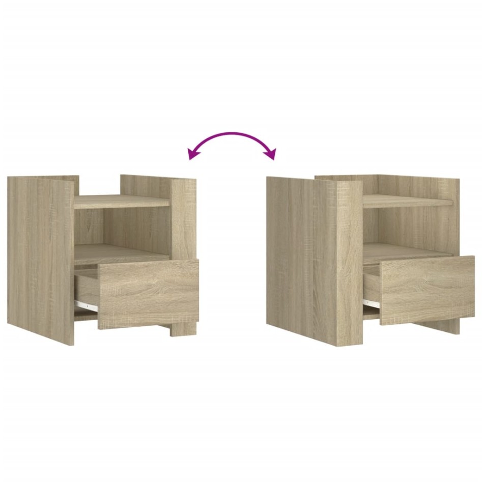 Mesita de noche madera de ingeniería roble Sonoma 45x50x50