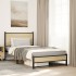 Estructura de cama sin colchón metal roble ahumado 100x190
