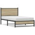 Estructura de cama sin colchón metal roble ahumado 100x190