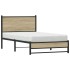 Estructura de cama sin colchón metal roble ahumado 100x190