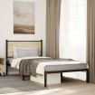 Estructura de cama sin colchón metal roble ahumado 100x190 cm