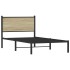 Estructura de cama sin colchón metal roble ahumado 100x190