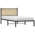 Estructura de cama sin colchón metal roble ahumado 100x190