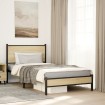 Estructura de cama sin colchón metal roble Sonoma 100x200 cm