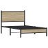 Estructura de cama sin colchón metal roble Sonoma 100x200