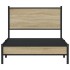 Estructura de cama sin colchón metal roble Sonoma 100x200