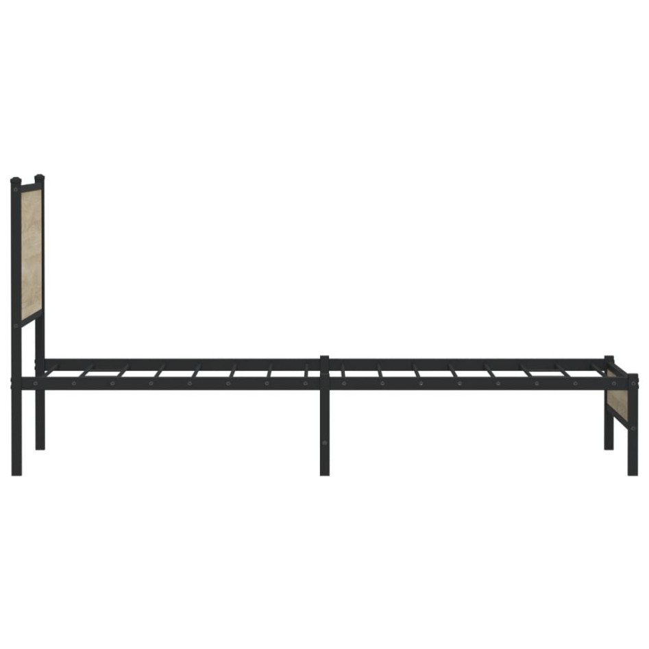 Estructura de cama sin colchón metal roble Sonoma 100x200
