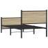 Estructura de cama sin colchón metal roble Sonoma 80x200
