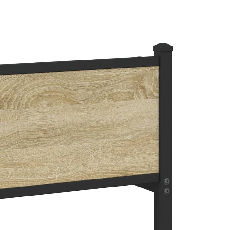 Estructura de cama sin colchón metal roble Sonoma 75x190
