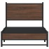 Estructura de cama sin colchón metal marrón roble 90x190