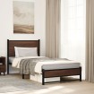 Estructura de cama sin colchón metal marrón roble 75x190 cm