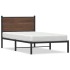 Estructura de cama sin colchón metal marrón roble 100x190