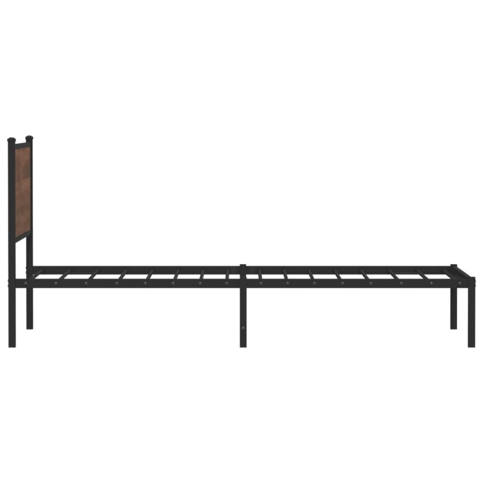Estructura de cama sin colchón metal marrón roble 100x190