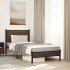 Estructura de cama sin colchón metal marrón roble 80x200