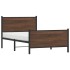 Estructura de cama sin colchón metal marrón roble 100x200