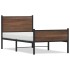 Estructura de cama sin colchón metal marrón roble 90x200