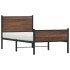 Estructura de cama sin colchón metal marrón roble 90x200
