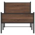Estructura de cama sin colchón metal marrón roble 90x200