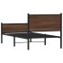 Estructura de cama sin colchón metal marrón roble 90x200