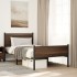 Estructura de cama sin colchón metal marrón roble 100x200