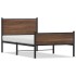Estructura de cama sin colchón metal marrón roble 100x200