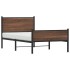Estructura de cama sin colchón metal marrón roble 100x200