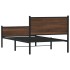 Estructura de cama sin colchón metal marrón roble 100x200