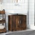 Armario de lavabo madera ingeniería roble ahumado 63x29x55