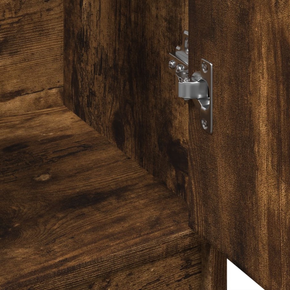 Armario de lavabo madera ingeniería roble ahumado 63x29x55