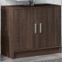 Armario de lavabo madera ingeniería marrón roble 63x29x55
