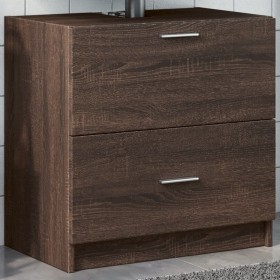 Armario de lavabo madera de ingeniería marrón roble 59x37x59
