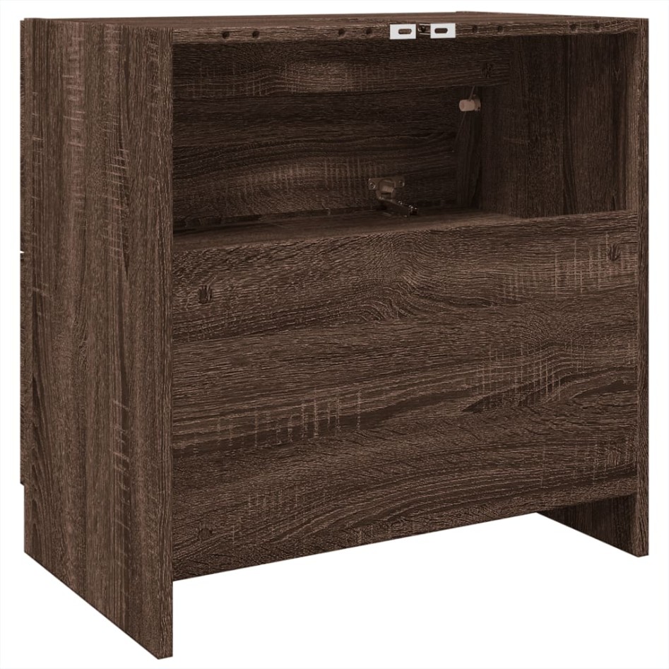 Armario de lavabo madera de ingeniería marrón roble 59x37x59