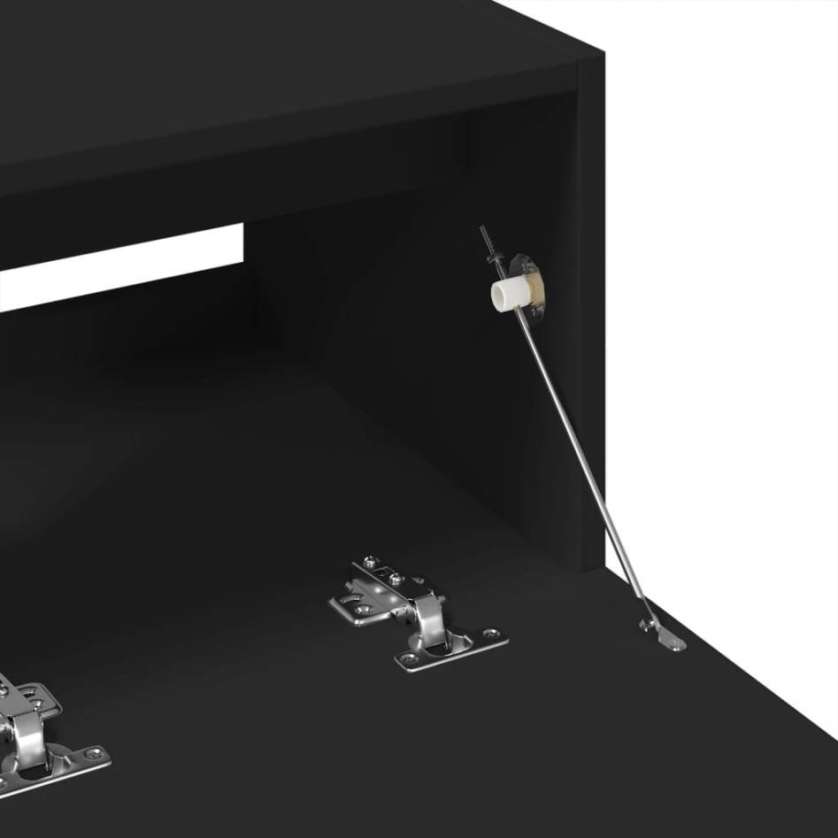 Armario de lavabo madera de ingeniería negro 78x37x59