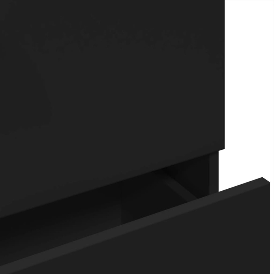 Armario de lavabo madera de ingeniería negro 78x37x59