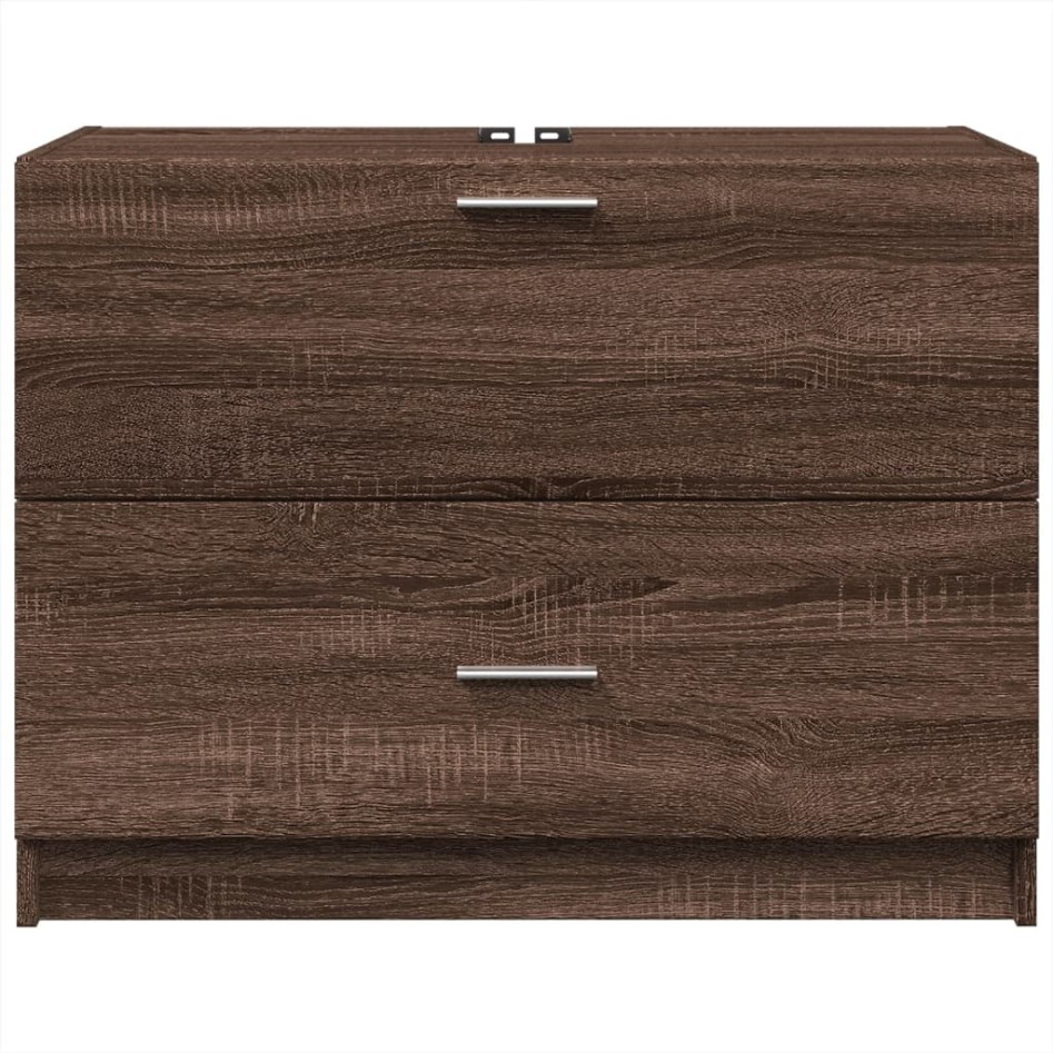 Armario de lavabo madera de ingeniería marrón roble 78x37x59