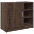 Armario de lavabo madera ingeniería marrón roble 63x29x55