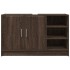Mueble de lavabo madera de ingeniería roble marrón 90x29x55
