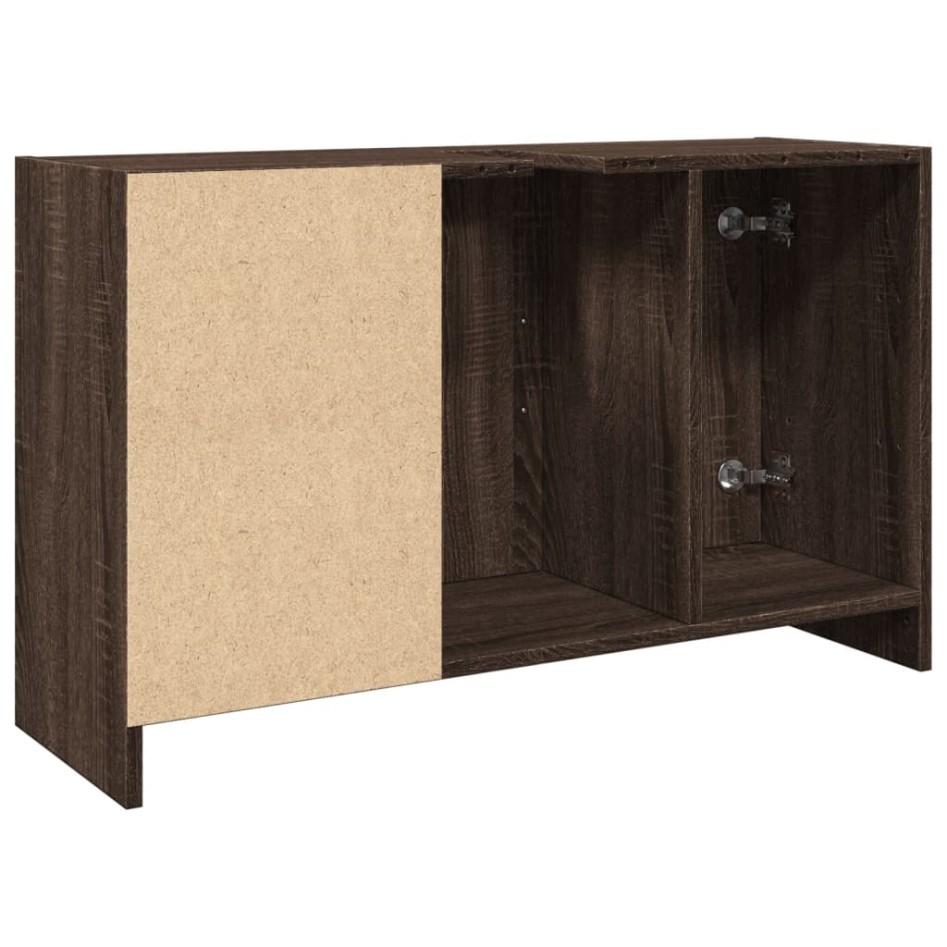Mueble de lavabo madera de ingeniería roble marrón 90x29x55