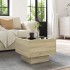 Mesa auxiliar con LED madera ingeniería roble Sonoma