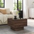 Mesa auxiliar con LED madera ingeniería marrón roble