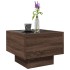 Mesa auxiliar con LED madera ingeniería marrón roble