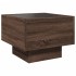 Mesa auxiliar con LED madera ingeniería marrón roble