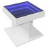Mesa de centro con luz LED madera ingeniería blanca 50x50x45