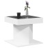 Mesa de centro con luz LED madera ingeniería blanca 50x50x45