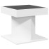 Mesa de centro con luz LED madera ingeniería blanca 50x50x45