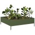 Arriate de acero verde oliva 100x100x33,5