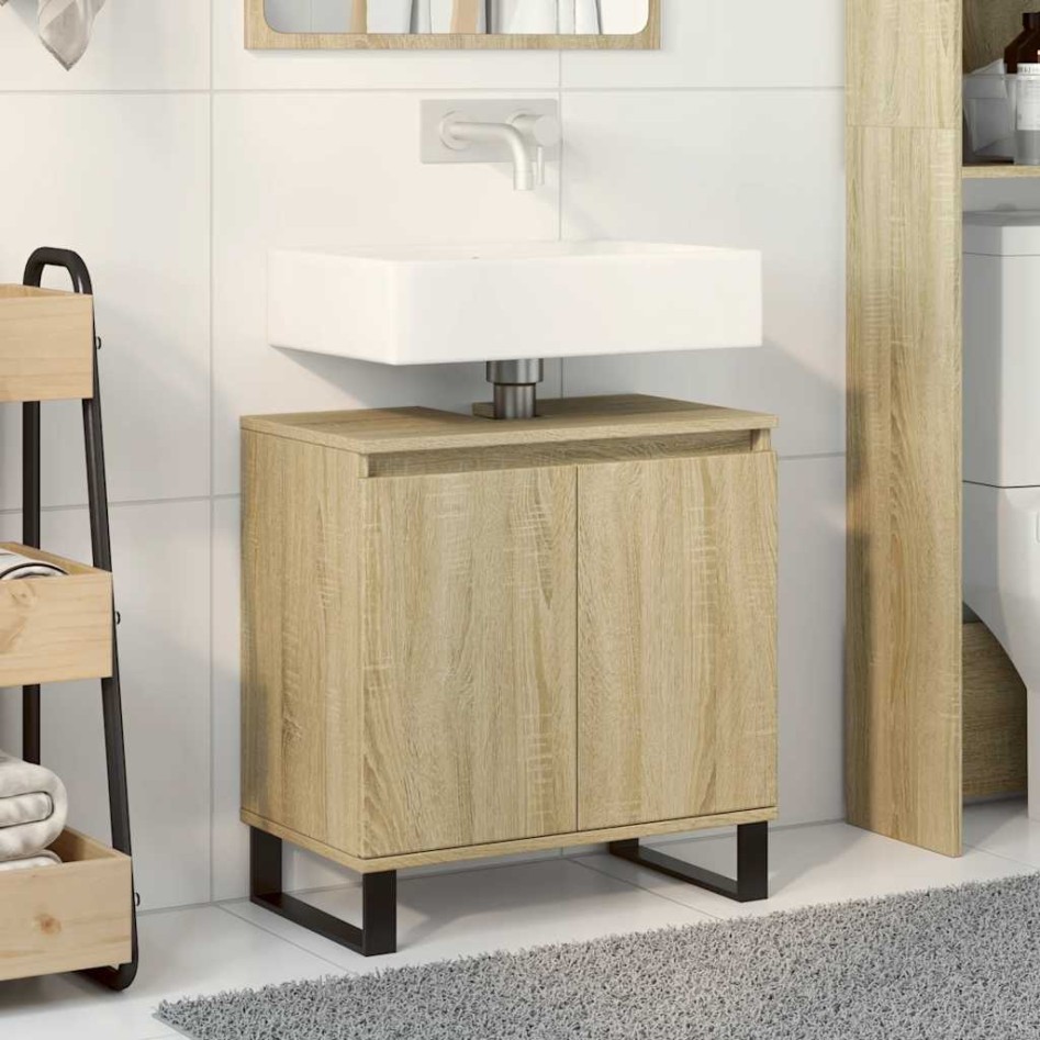 Armario de baño madera de ingeniería roble Sonoma 58x33x60