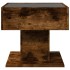 Mesa de centro y LED madera ingeniería roble ahumado